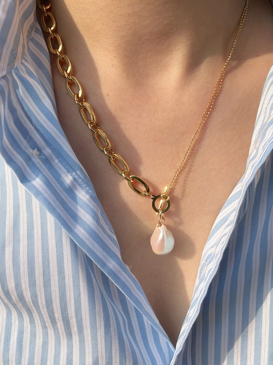 18k Gold Plating Pearl Necklace