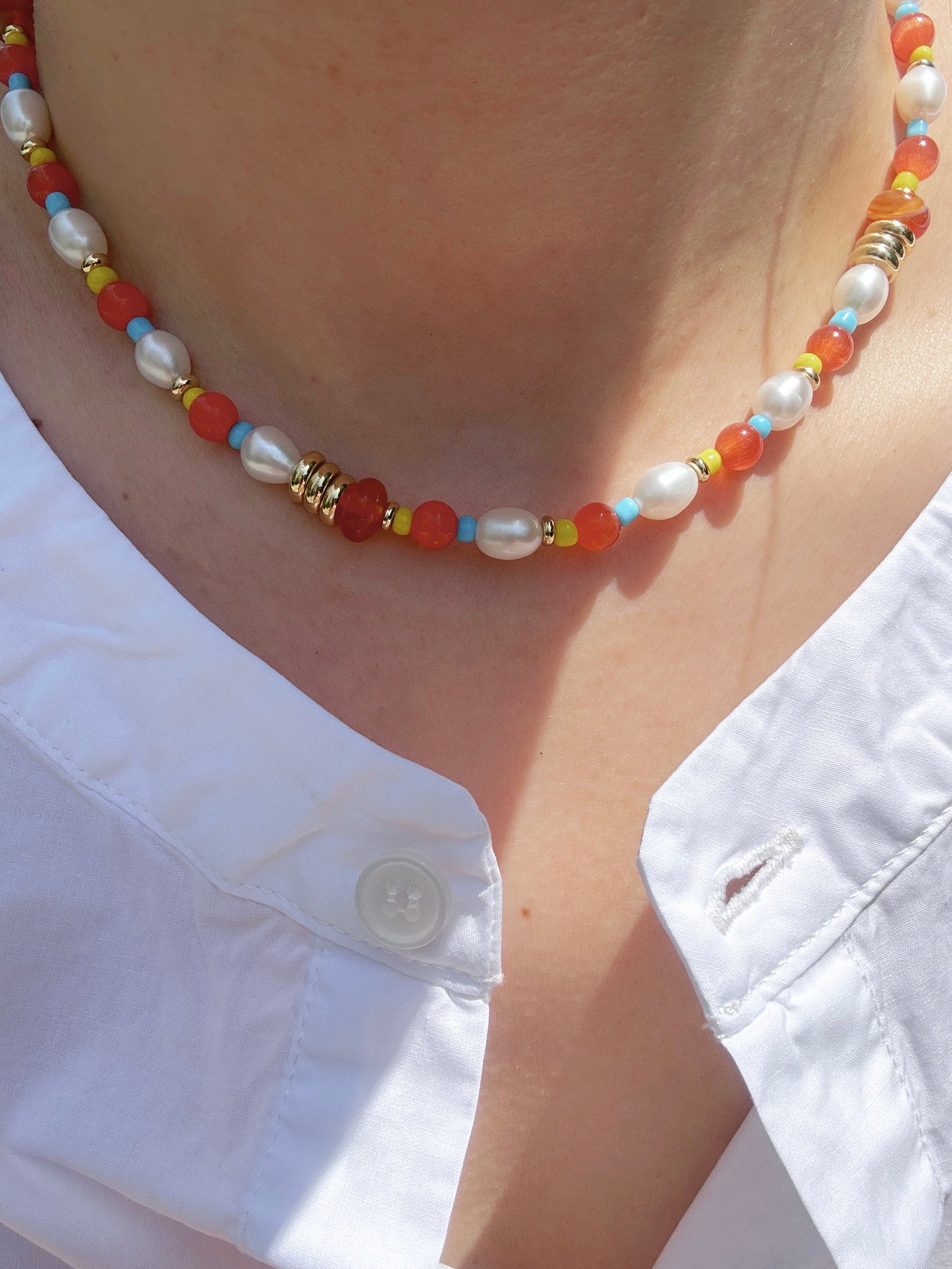 Colorful Summer Pearl Necklace